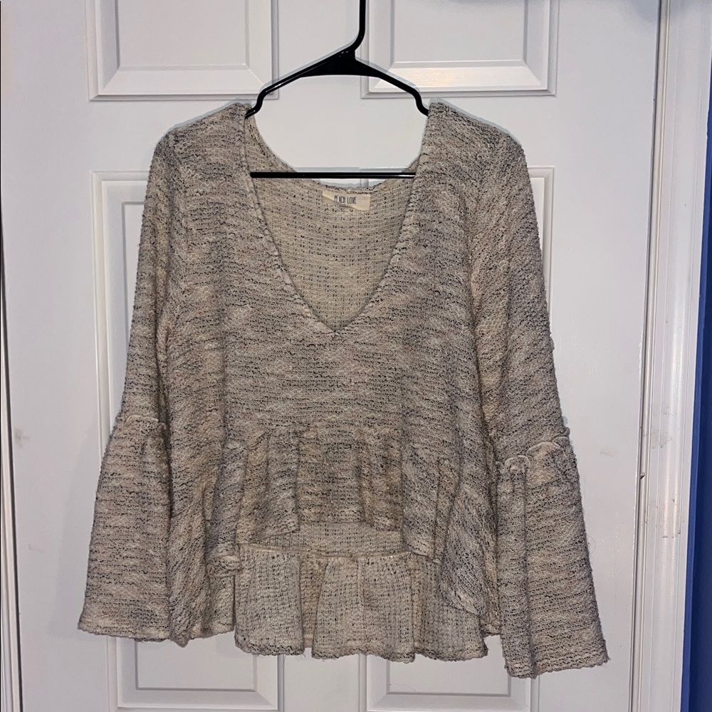 Peach Love California Textured Knit Sweater